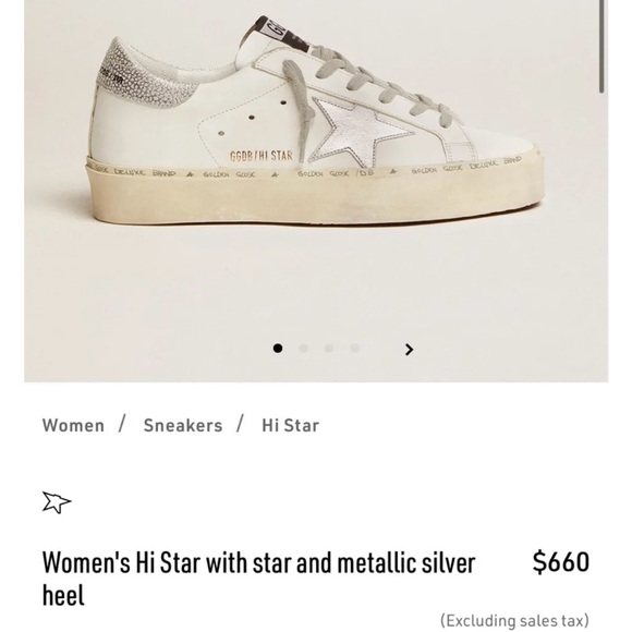 Golden Goose Women's Hi Star Sneakers - White and Metallic Silver - Picture 1 of 8